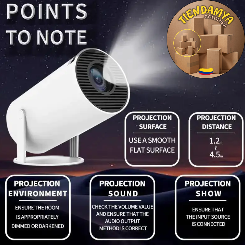 📽️PROYECTOR PORTATIL INTELIGENTE 5G WiFi + Bluetooth y control remoto